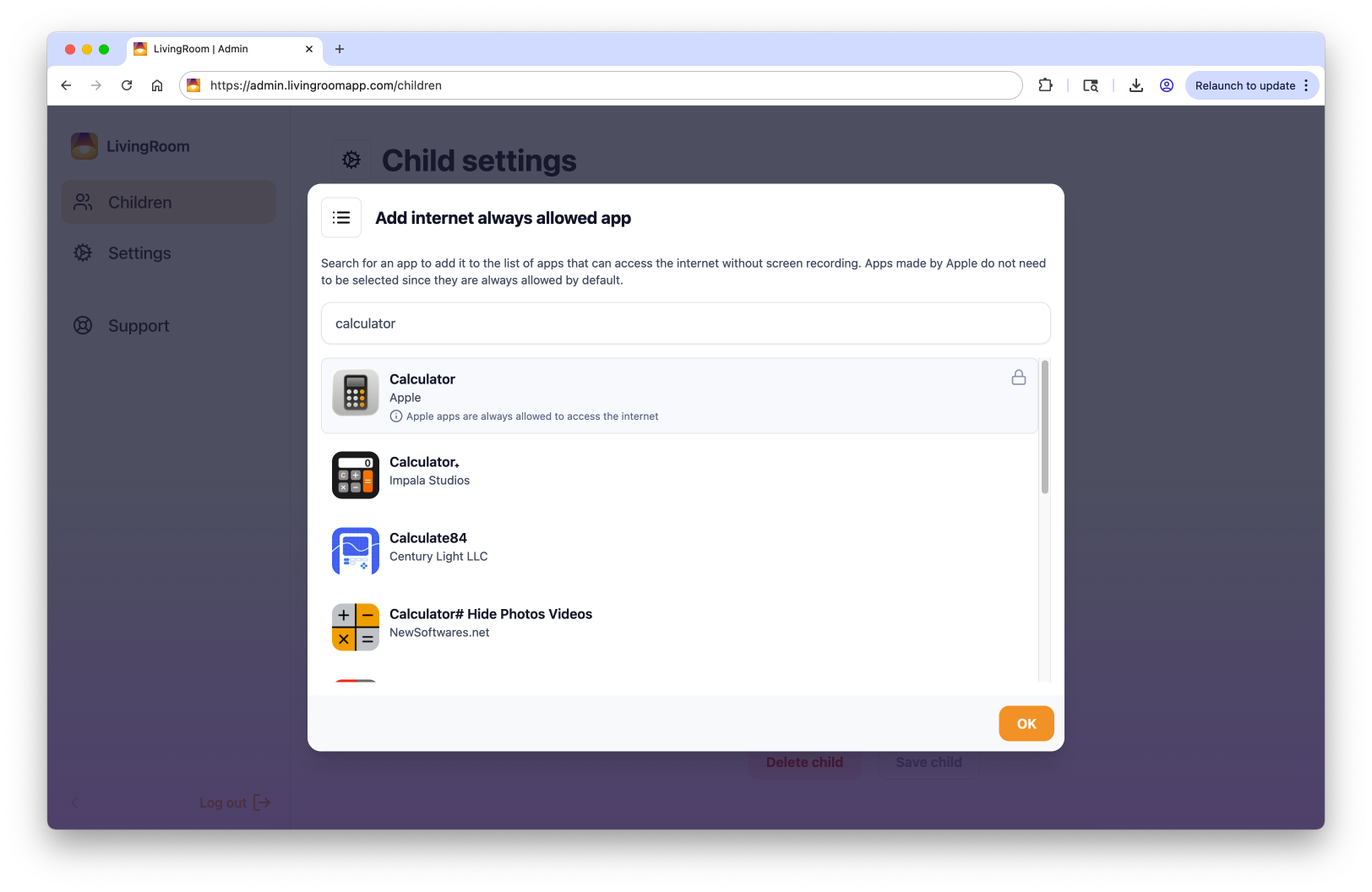 Apple Apps are already allowed by default